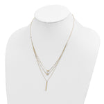 14K Three Strand Diamond-cut Bead/Star/Bar 18 inch Necklace