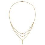 14K Three Strand Diamond-cut Bead/Star/Bar 18 inch Necklace