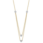 14K Two-tone Polished Diamond-cut Discs Double Layer 17 inch Necklace