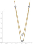 14K Two-tone Polished Diamond-cut Discs Double Layer 17 inch Necklace