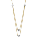 14K Two-tone Polished Diamond-cut Discs Double Layer 17 inch Necklace
