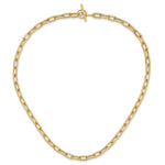14K Polished Fancy 5mm Oval Link 18 inch Toggle Necklace