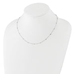 14K White Gold Polished Cube Stations 16 inch Necklace Plus 2 inch Extender