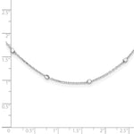 14K White Gold Polished Cube Stations 16 inch Necklace Plus 2 inch Extender