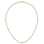 14k Yellow Gold Mirror Beads and Diamond-cut Rope Chain 7-Station 18 inch Necklace, view 5