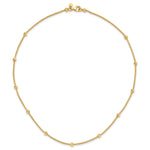 14k Yellow Gold Polished Diamond-cut Beads and Mesh Chain 17 inch Necklace, view 5