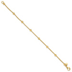 14k Yellow Gold Polished Diamond-cut Beads and Mesh Chain 7.5 inch Bracelet, view 2