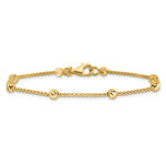 14k Yellow Gold Polished Diamond-cut Beads and Mesh Chain 7.5 inch Bracelet, view 3