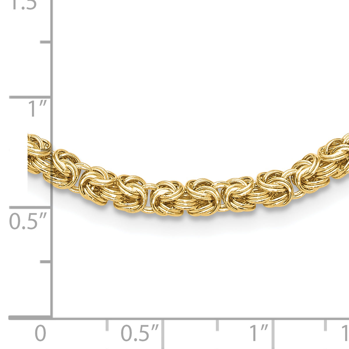 14K Polished 4.25mm Fancy Byzantine Link 18 inch Necklace