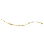14k Yellow Gold Diamond-cut Oval and Paperclip Link 7.25 inch Bracelet, alternate view