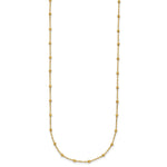 14K Polished and Diamond-cut Beaded 16.75 inch Station Necklace