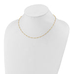 14K Polished and Diamond-cut Beaded 16.75 inch Station Necklace