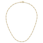 14K Polished and Diamond-cut Beaded 16.75 inch Station Necklace