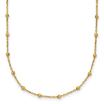 14K Polished and Diamond-cut Beaded 16.75 inch Station Necklace