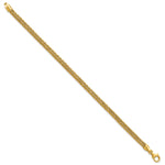 14k Yellow Gold Polished and Diamond-cut Round Woven Wire 7.5 inch Bracelet, view 2