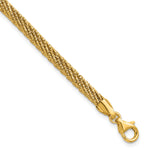 14k Yellow Gold Polished and Diamond-cut Round Woven Wire 7.5 inch Bracelet