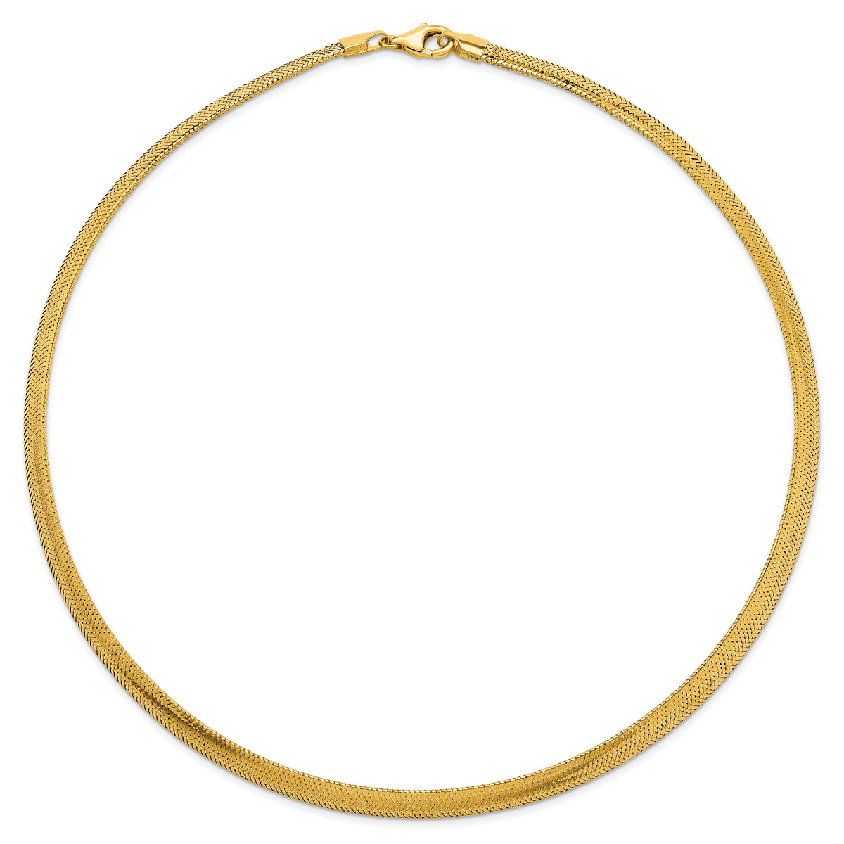 14k Yellow Gold Polished 6.1mm Woven Mesh 17 inch Necklace, view 5