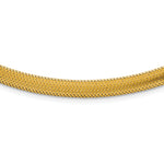 14k Yellow Gold Polished 6.1mm Woven Mesh 17 inch Necklace