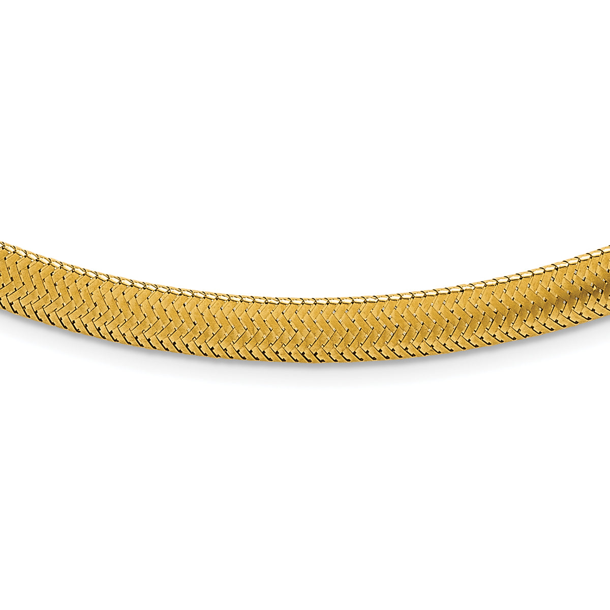 14k Yellow Gold Polished 6.1mm Woven Mesh 17 inch Necklace
