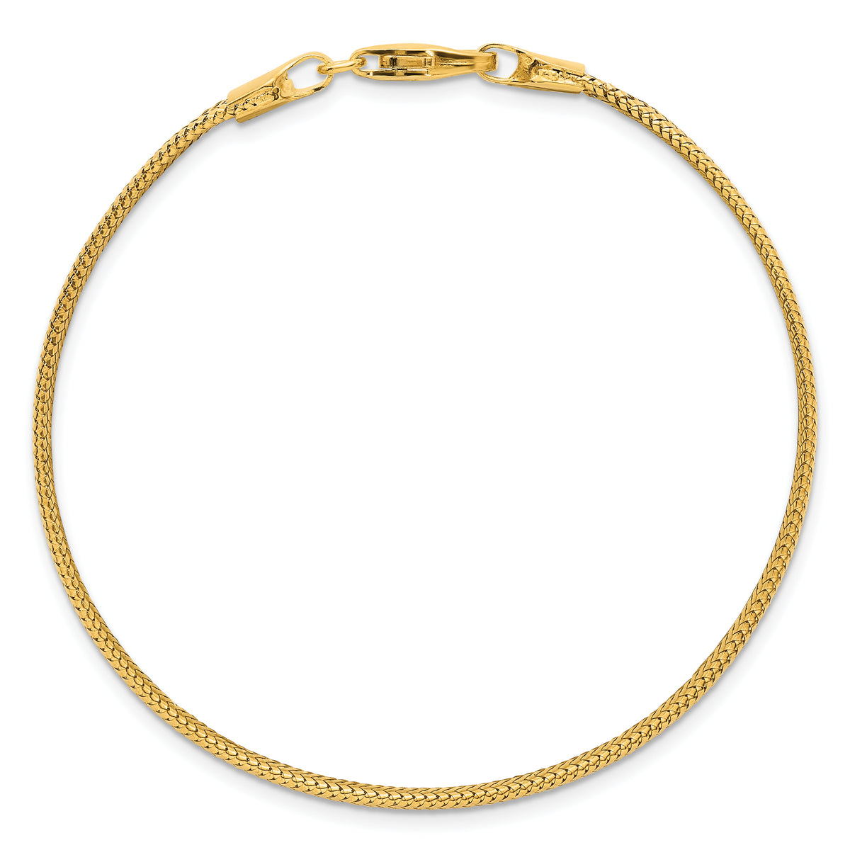 14k Yellow Gold Polished 6.1mm Woven Mesh 7.5 inch Bracelet, view 4