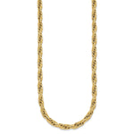 14k Yellow Gold Polished and Textured 4.5mm Flat Rope Chain 18.25 inch Necklace, view 2