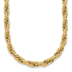 14k Yellow Gold Polished and Textured 4.5mm Flat Rope Chain 18.25 inch Necklace