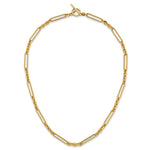14k Yellow Gold Polished and Textured Fancy Link with Toggle 18 inch Necklace, view 5