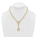14k Polished Fancy Long Link with Circles 17.5 inch Y-Drop Necklace