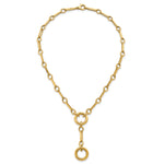 14k Polished Fancy Long Link with Circles 17.5 inch Y-Drop Necklace