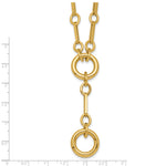 14k Polished Fancy Long Link with Circles 17.5 inch Y-Drop Necklace
