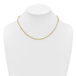 14k Polished 2.9mm Fancy Long and Short Paperclip Link 17 inch Necklace