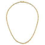 14k Polished 2.9mm Fancy Long and Short Paperclip Link 17 inch Necklace