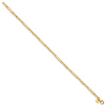 14k Polished 3mm Fancy Long and Short Paperclip Link 7.5 inch Bracelet