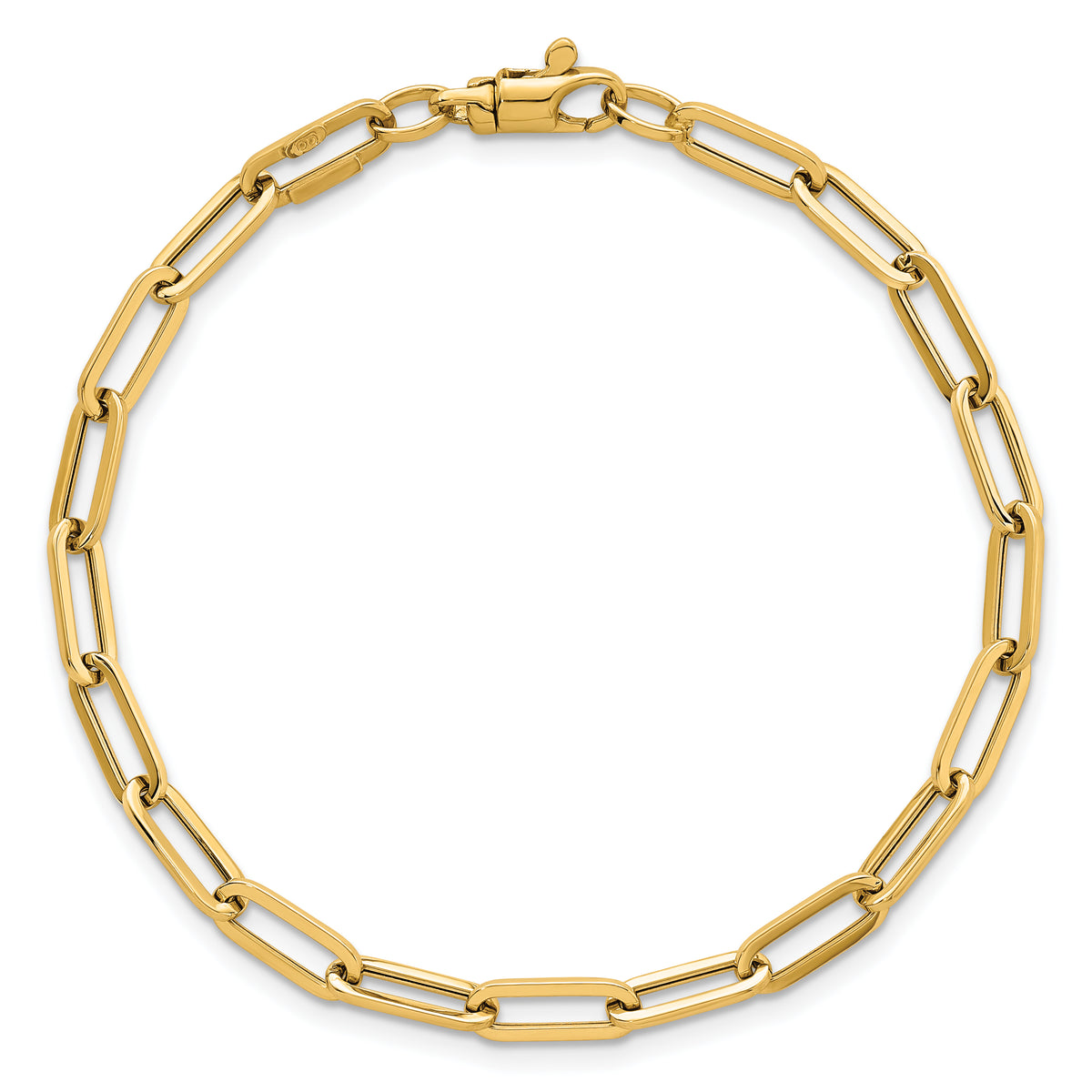 14k Polished 4mm Paperclip Link 7.5 inch Bracelet
