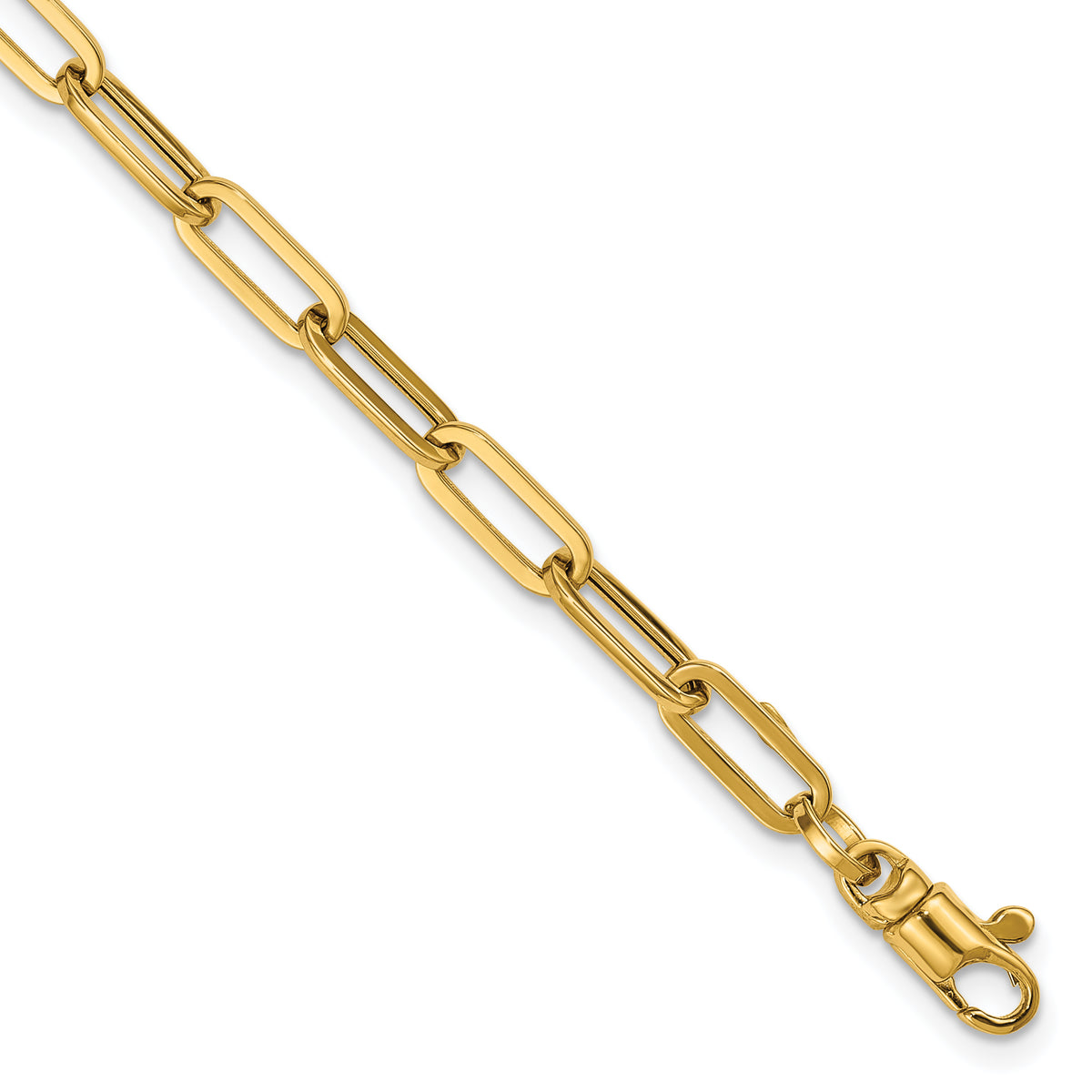 14k Polished 4mm Paperclip Link 7.5 inch Bracelet