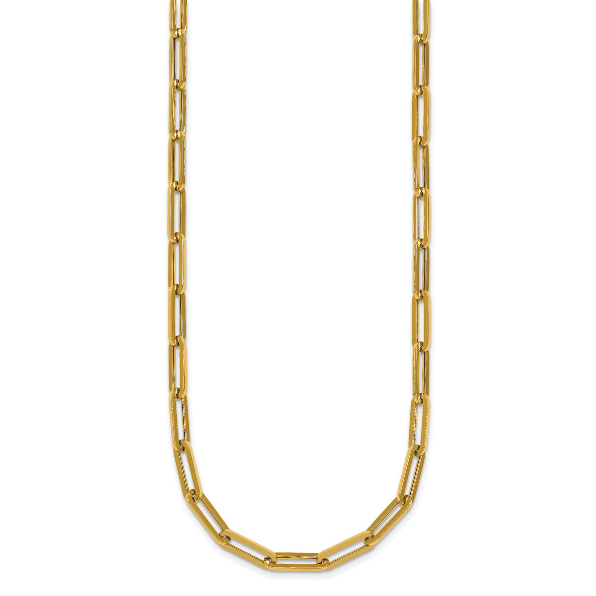 14k Polished 4.3mm Paperclip Link 18 inch Necklace