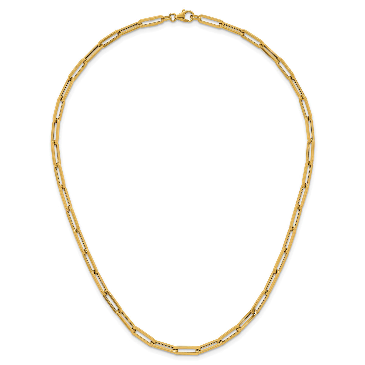 14k Polished 4.3mm Paperclip Link 18 inch Necklace