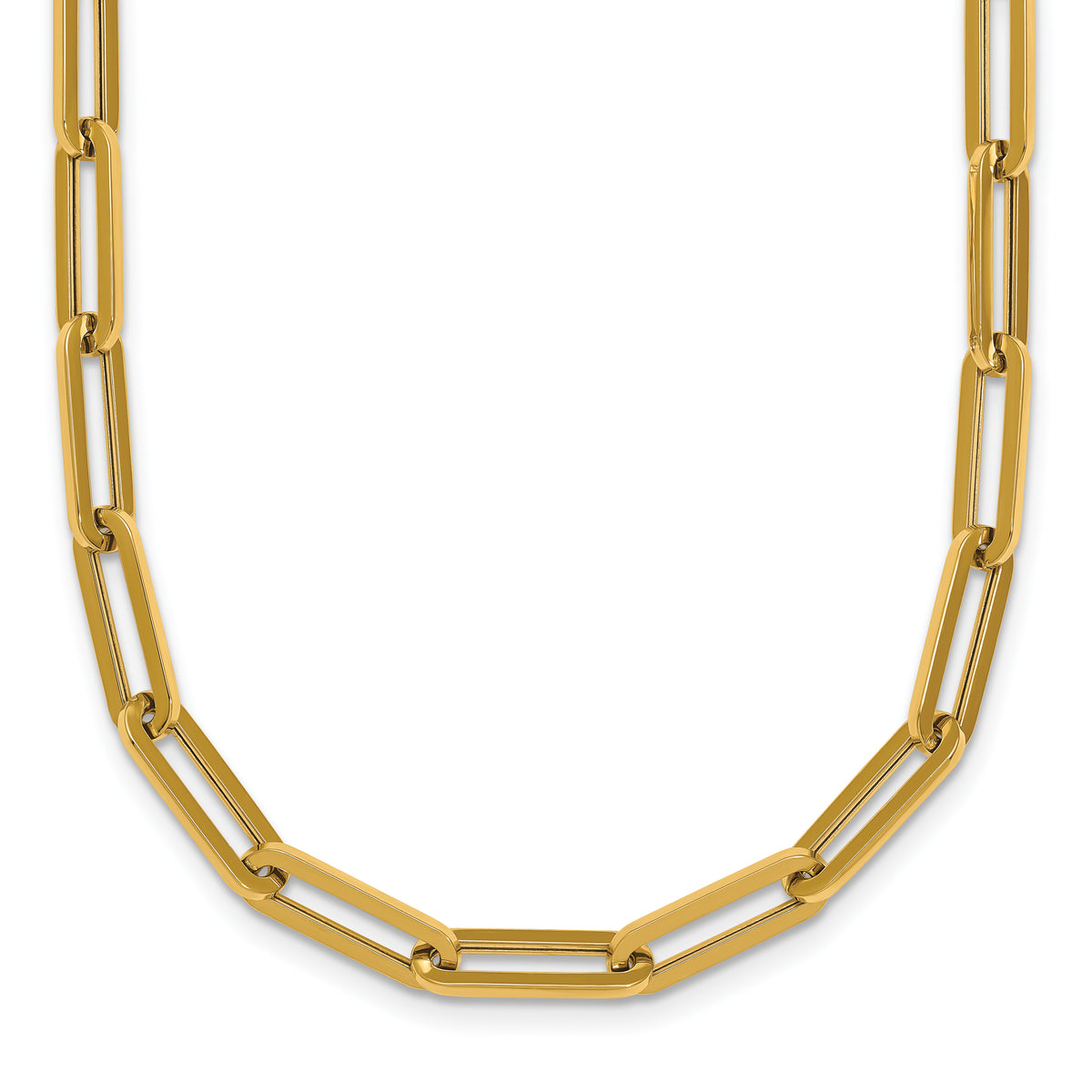 14k Polished 4.3mm Paperclip Link 18 inch Necklace