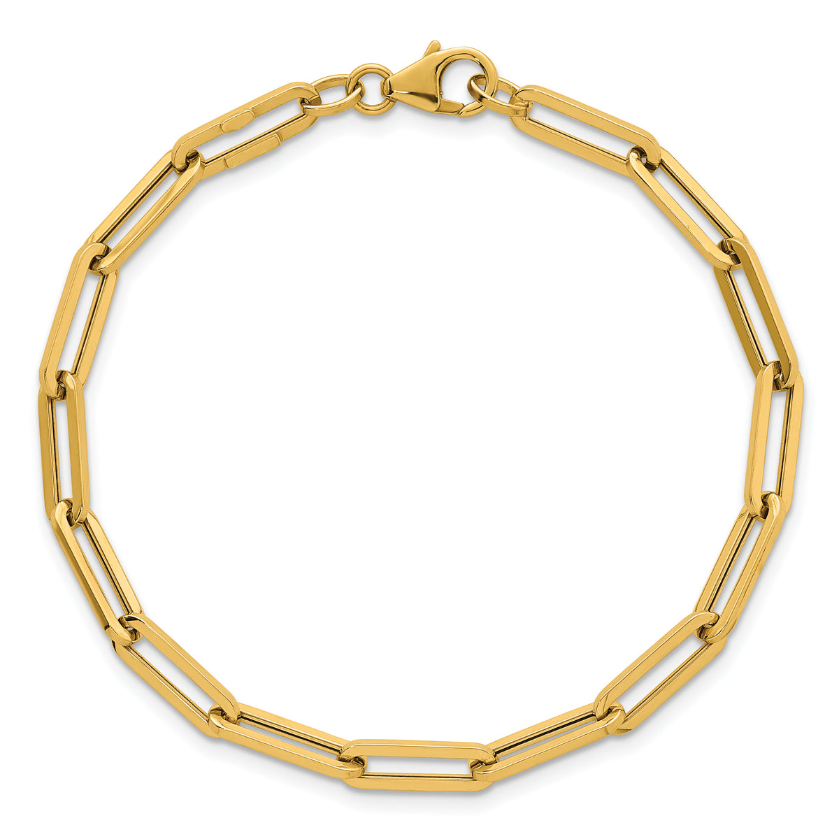 14k Polished 4.3mm Paperclip Link 7.5 inch Bracelet