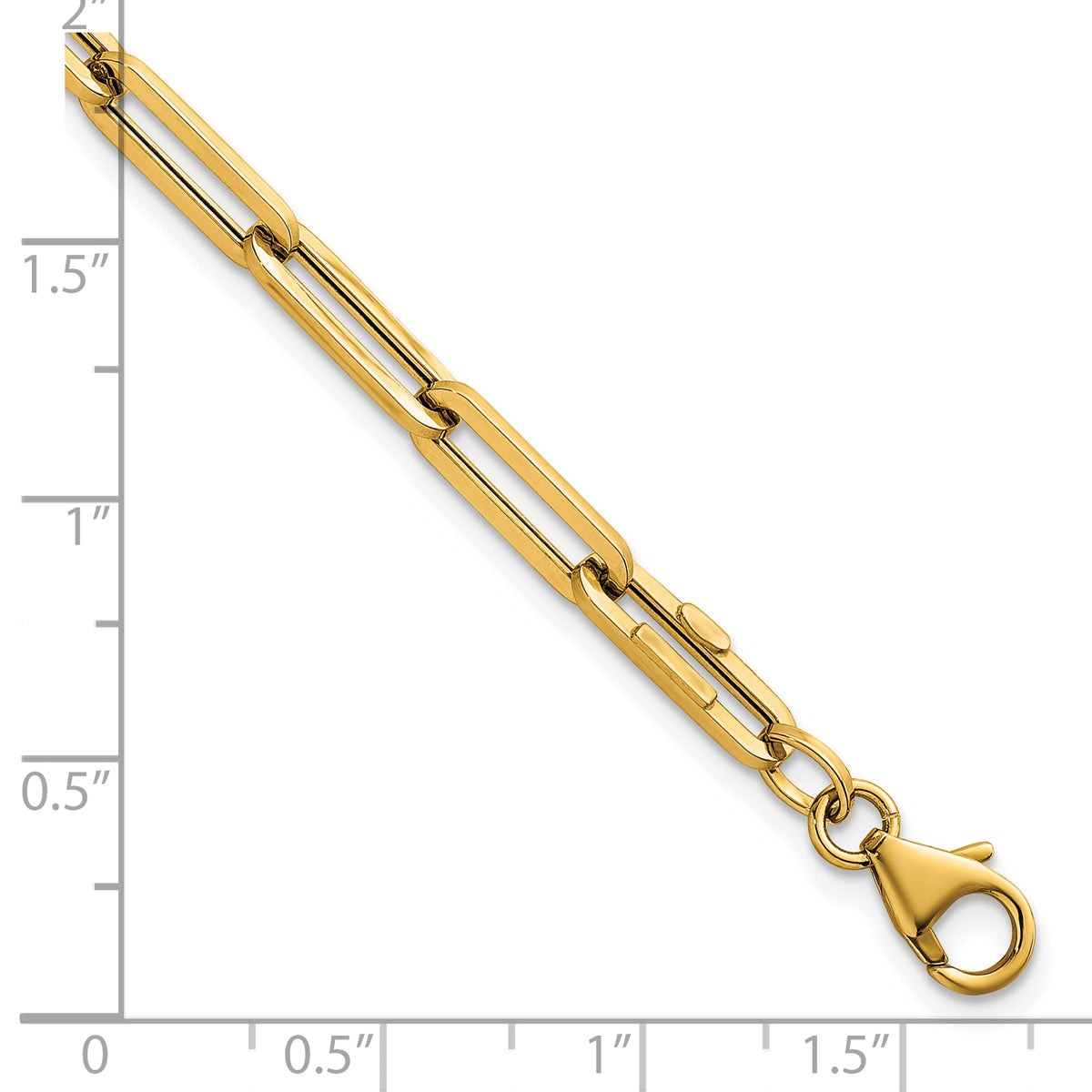 14k Polished 4.3mm Paperclip Link 7.5 inch Bracelet
