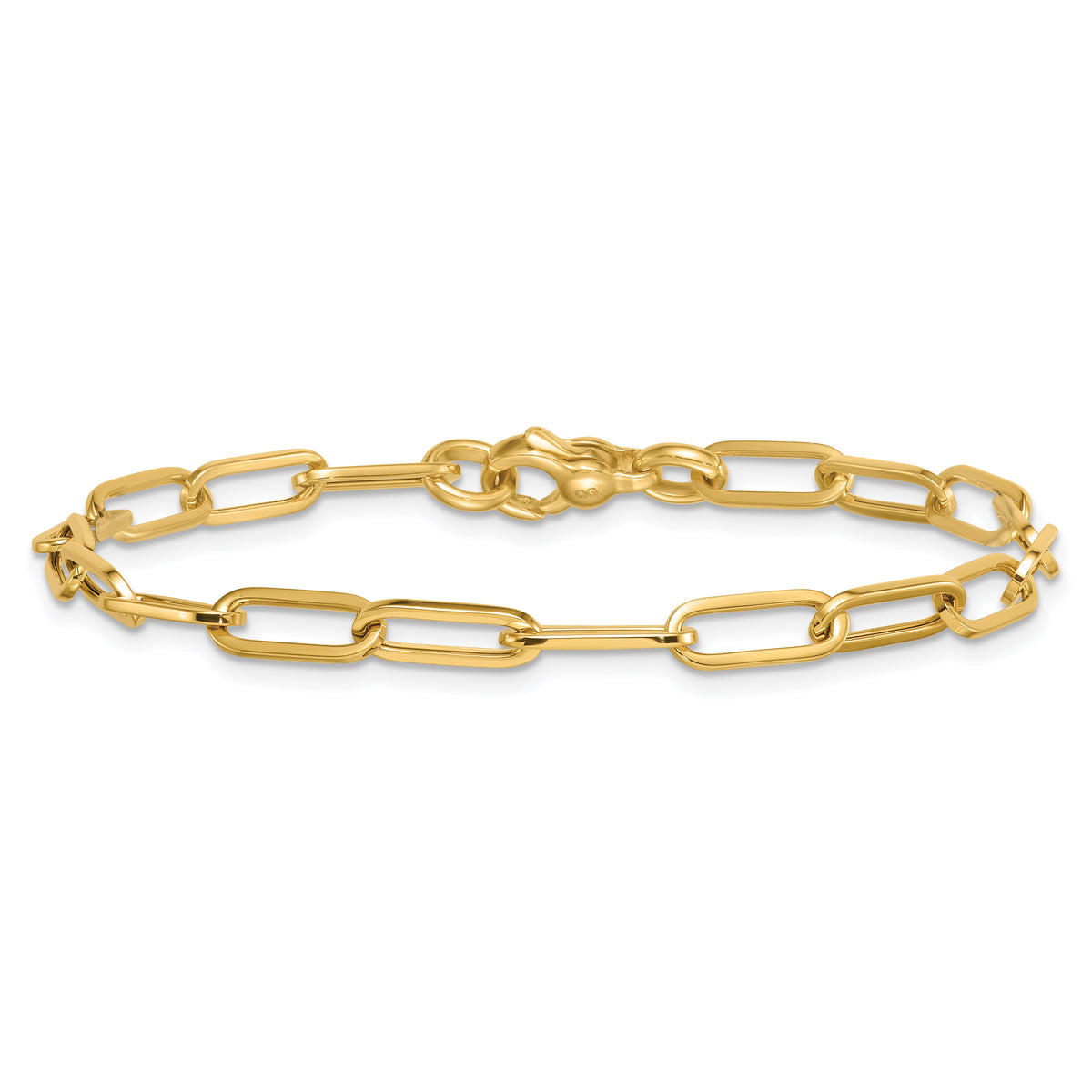 14k Polished 4.75mm Paper Clip Link 7.75 inch Bracelet