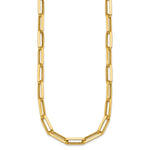14k Yellow Gold Polished 7mm Paperclip Link Chain 17.5 inch Necklace, view 2