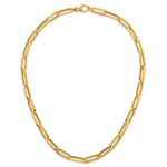 14k Yellow Gold Polished 7mm Paperclip Link Chain 17.5 inch Necklace, view 5