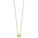 14k Yellow Gold Polished Heart 18 inch Necklace, view 2