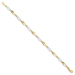 14k Two-Tone Gold Polished Fancy Link 7 inch Bracelet, view 2