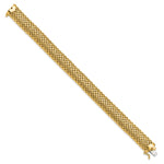 14k Yellow Gold Polished 12.5mm Mesh 7.25 inch Bracelet, view 2