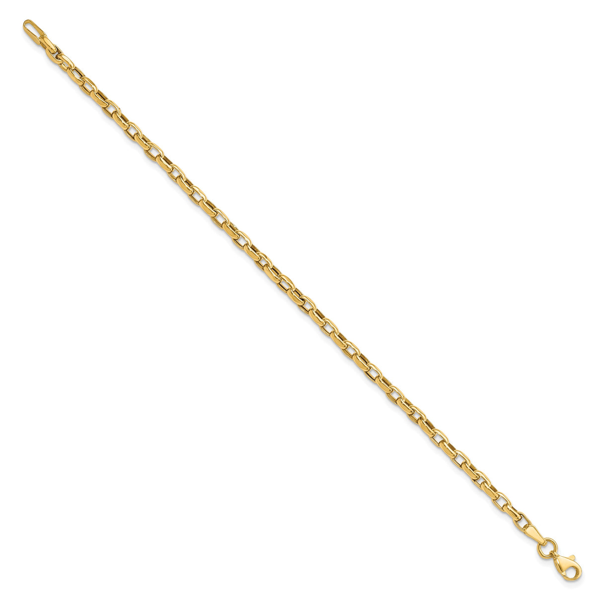 14k Yellow Gold Polished 2mm Fancy Cable Link 7.25 inch Bracelet, view 2