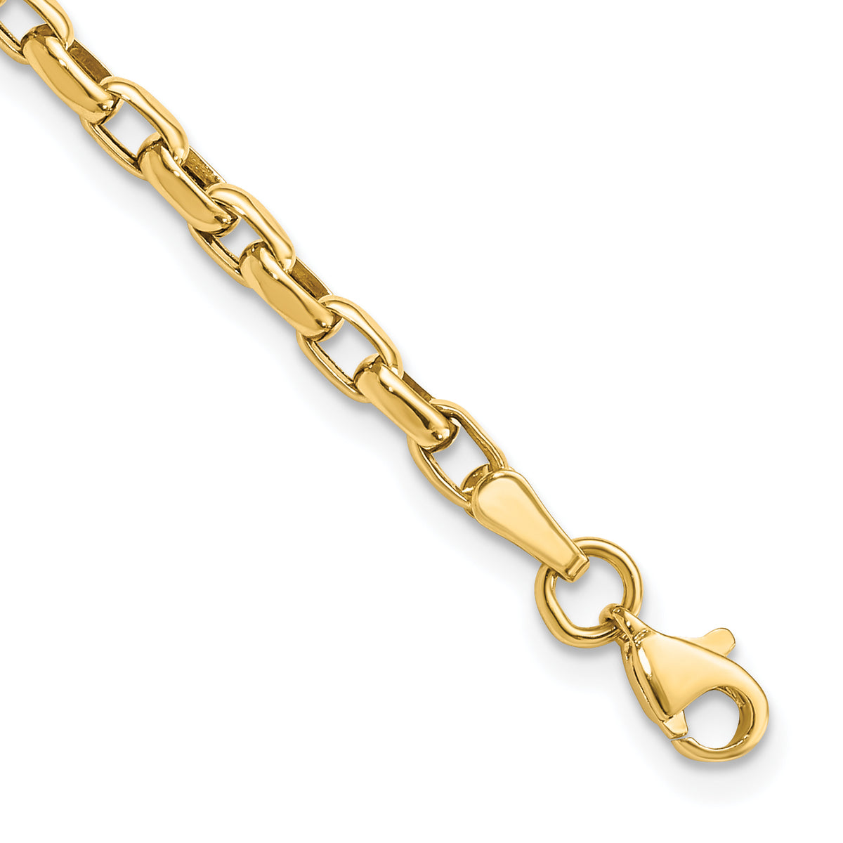 14k Yellow Gold Polished 2mm Fancy Cable Link 7.25 inch Bracelet