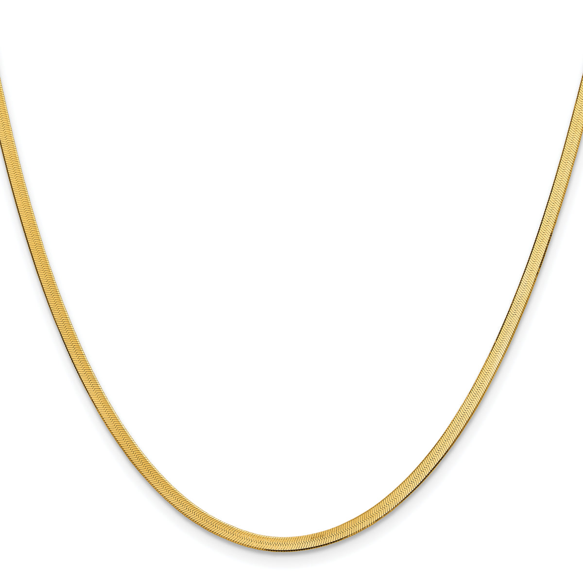 Gold (10K & 14K) Silky Herringbone Chain - 14k Yellow Gold / 16 in / 2.5 mm
