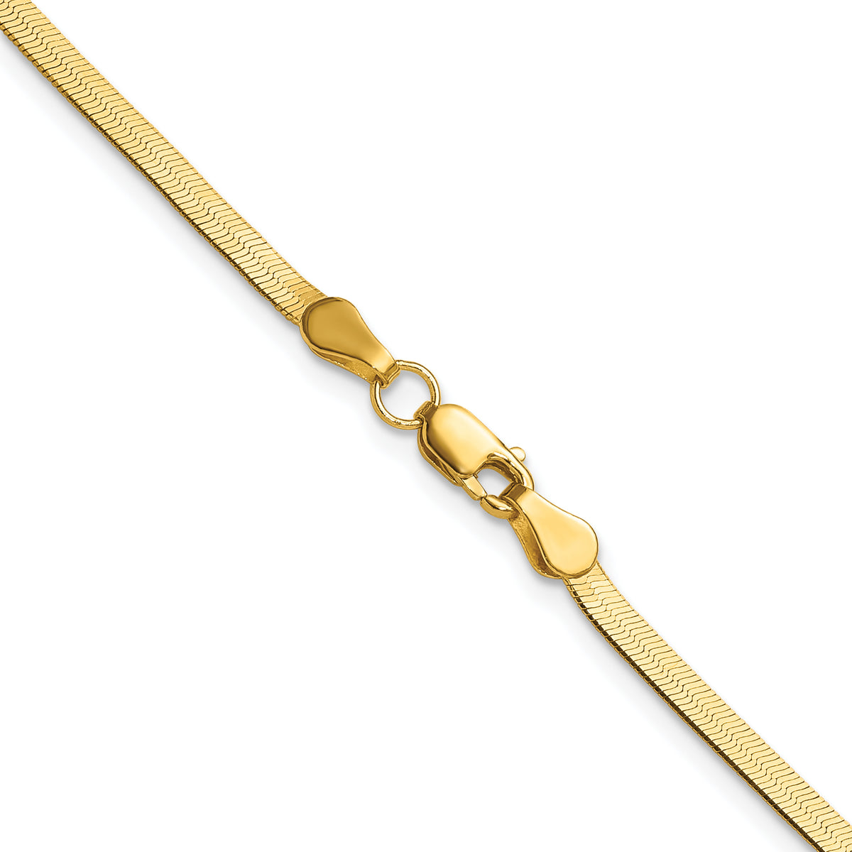 Gold (10K & 14K) Silky Herringbone Chain - 14k Yellow Gold / 16 in / 2.5 mm